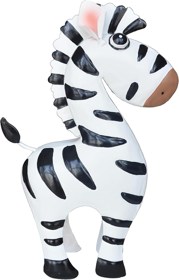 GIFTME 5 Metal Zebra Figurine Garden Outdoor Sculptures Decor,Cartoon Zebra Statues Home Decor for Women,Family