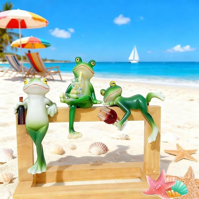 Miniature Frog Figurines Planter Decoration for Pots, Cute Frog Statue Outdoor Fairy Garden Decor for Planters Flower Yard Lawn Birthday Gifts for Women