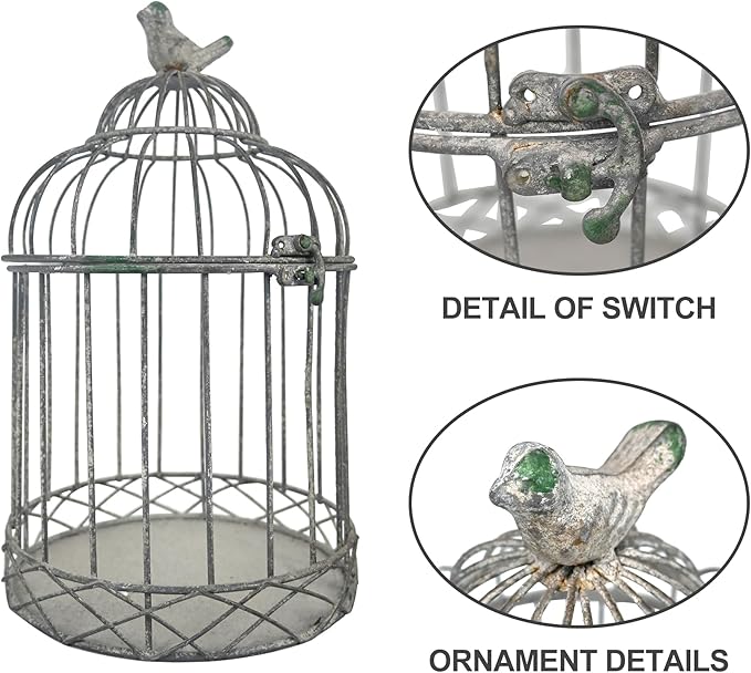 Rustic Metal Planter Holder Vintage Iron Birdcage Flower Planter Farmhouse Metal Climbing Vine Stand Antique Candle Holder Decoration for Garden Patio Balcony Outdoor Indoor Decor