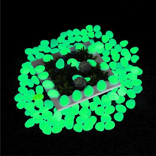 Glow in The Dark Rocks Outdoor, 500 pcs Green Solar Rocks for Landscaping, Outdoor Decor Glow in The Dark Stones, Glowing Pebbles for Garden Backyard Patio Lawn Pond Fish Tank Aquarium Decor
