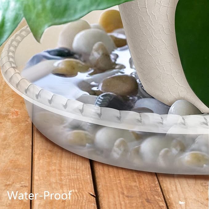 6 Pack Clear Plant Saucer 12 inch (Top Diameter), Durable Plastic Plant Trays for Indoor, Round Flower Plant Pot Saucer, Sturdy Plant Water Catcher Tray