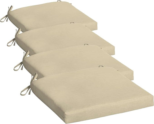 Arden Selections Outdoor Rocking Chair Cushion, 19 x 18, Rain-Proof, Fade Resistant, Cushions for Rocking and Outdoor Chairs 19 x 18, Tan Leala (Pack of 4)