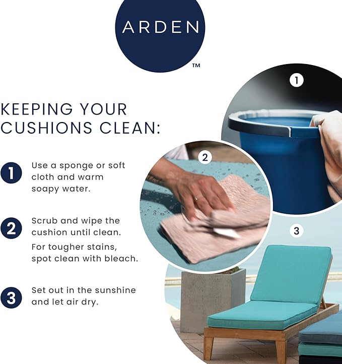 Arden earthFIBER Outdoor Dining Chair Cushion, 20 x 20, Rain-Proof, Fade Resistant, Taupe Grey Boardwalk Stripe