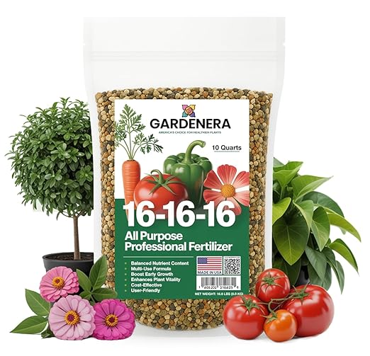 Gardenera 16-16-16 Premium All Purpose Professional Fertilizer - Lawn, Flower, Tree, Shrub & Vegetable Fertilizer (20 Quarts)