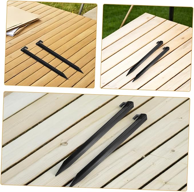 ibasenice 12 Pcs Heavy Duty Plastic Tent Pegs Canopy Stakes Ground Fixing Nails for Outdoor Camping Beach Picnic Lawn Garden Accessories