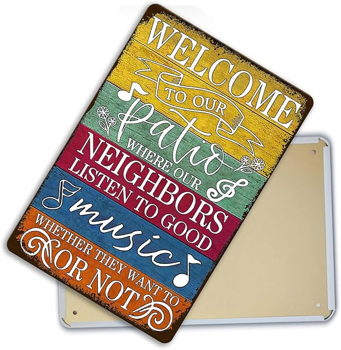 Welcome To Our Patio Sign Personalized Metal Garden Signs For Outdoors Patio Signs And Decor Outdoor Signs For Backyard Signs For Outside Deck Tin Signs 8x12 Inch