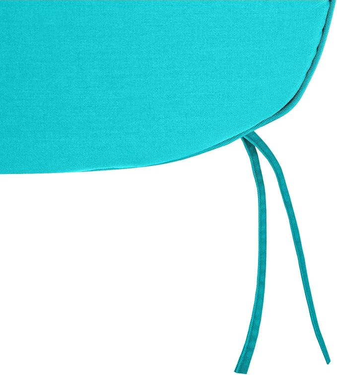 SleepMan Outdoor 17"x16" Chair Cushions with Ties Set of 2, Water Resistant All Weather U-Shape Seat Pads for Patio Garden Furniture Indoor (Set of 2, Peacock Green)