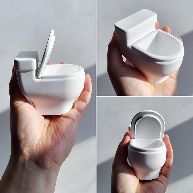 Wehous Creative Toilet Shape Candle Holder Mold, 3D Storage Container Jewelry Box Silicone Molds for Epoxy Resin Casting, Jar Box Planter Trinket Holder Silicone Molds for Resin Concrete Craft Decor
