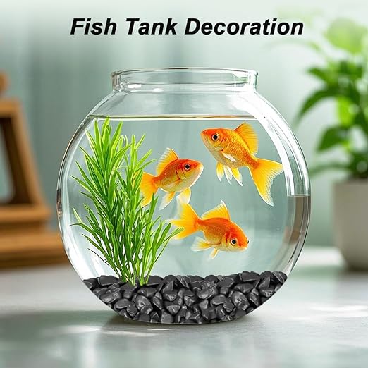 Vase Filler,Landscaping Pebbles, River Rocks Decorative Ornamental Pebbles, DIY Smoothed Rocks for Potted Plant Resin Art Vase Fillers Aquarium Gravel Rocks (1, Black, 2 Pounds)