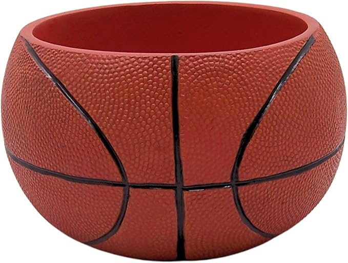 Wowser Basketball Shaped Planter Pot, Home & Garden Decor, Sports Theme Planter, 6.5 Inches