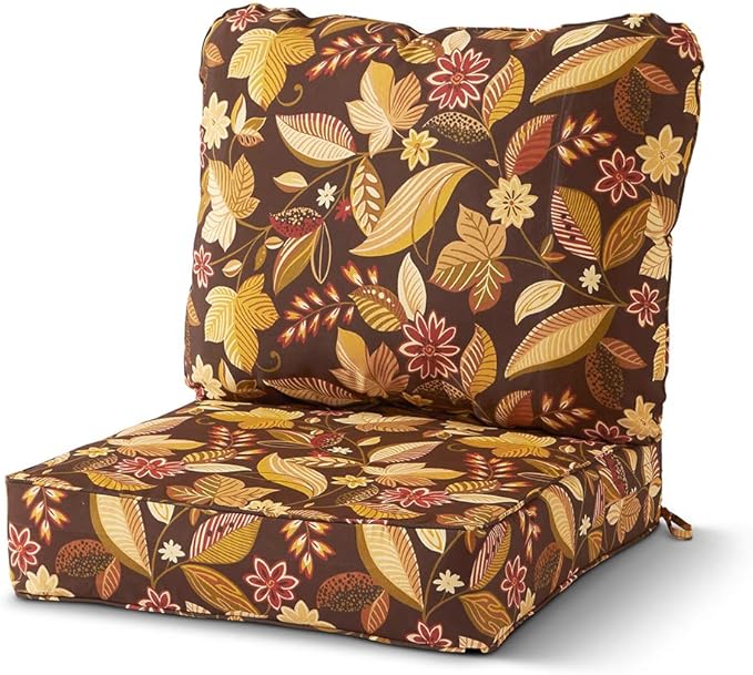 Greendale Home Fashions 2-Piece Outdoor Deep Seat Cushion Set, Russet