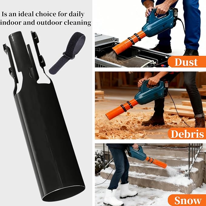 Leaf Blower Air Booster, Air Flow Booster for Blower, Universal Blower Nozzle Accessories, Dual Flow Power Can Improve Cleaning Speed, Used for Courtyard, Lawn, Garden, and Lane Cleaning. (Orange)