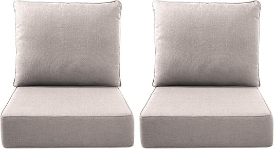 Luxury Outdoor Seat Cushion Set-22 x 24 x 6 Inch Outdoor Chair Cushions with Water Resistant & Removable Cover Outdoor Cushions for Patio Furniture Chair Sofa Couch