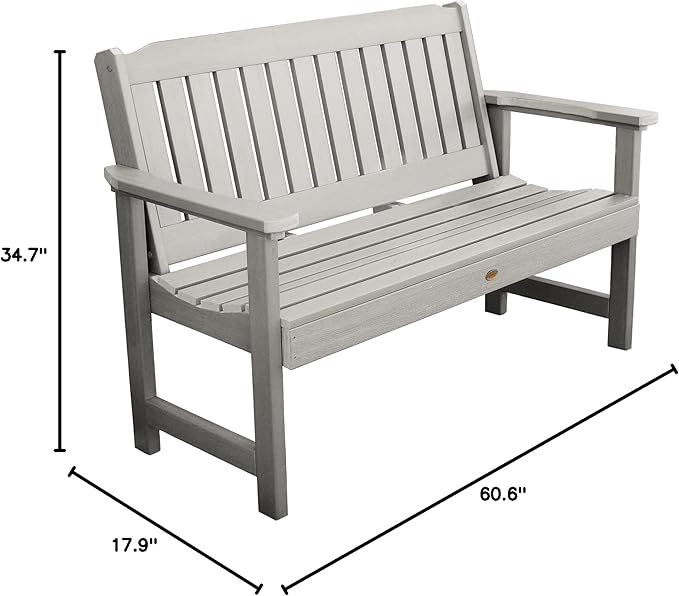 highwood Lehigh Garden Bench, 5 feet, Harbor Gray