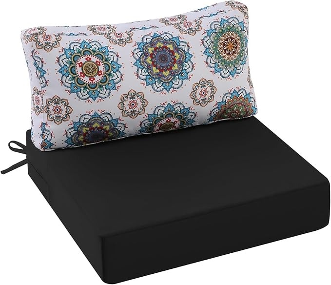 Outdoor Cushions for Patio Furniture, Outdoor Seat and Back Cushion, Waterproof Hampton Bay Deep Seat Replacement Couch Cushions for Lawn Garden, 26.5x26.5 Inch