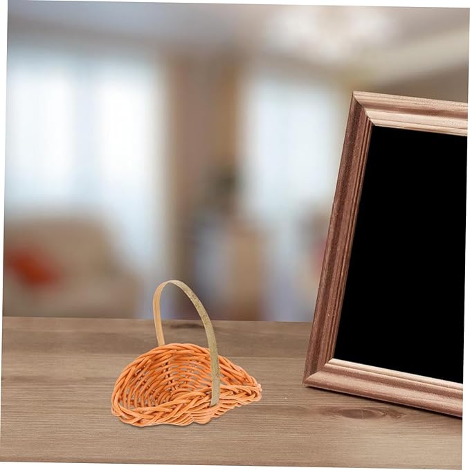 IMIKEYA 4pcs Mini Woven Picnic Baskets for Snack Candy Holder Garden Decor Handwoven Flower Baskets for Dollhouse Accessories
