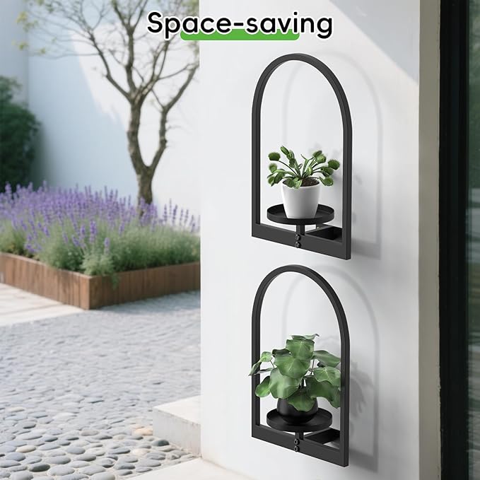Wall Planters for Indoor Plants, Plant Holder Hanger Indoor, Wall-Mounted Planter Frame for Outdoor, Vertical Hanging Flower Pots Holder Plant Stand for Home Decor, 3 Pack