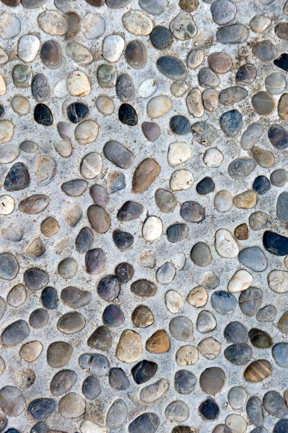 Modern Mixd Color Pebbles Outdoor Rugs for Patios Deck Backyard Porch Balcony Garden Camping Poolside Carpet Comfort Non Slip Thin Waterproof Durable Reversible Quick Dry Low Pile Floor Mat 10x14