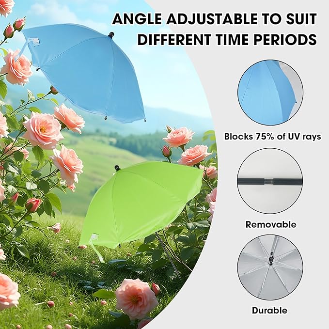 Plant Umbrella for Outdoor Plants, Adjustable Garden Sun Shade Umbrella for Potted Plants and Garden Beds, Durable Shade Cloth for Garden 2Pack