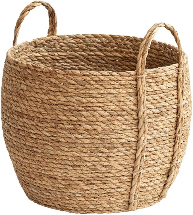 Wicker Planter Basket, Basket Planters for Indoor Plants, Rattan Grass Woven Flower Baskets, Planter Pot for Living Room,Floor Standing Storage,Balcony Garden Decoration (Medium)