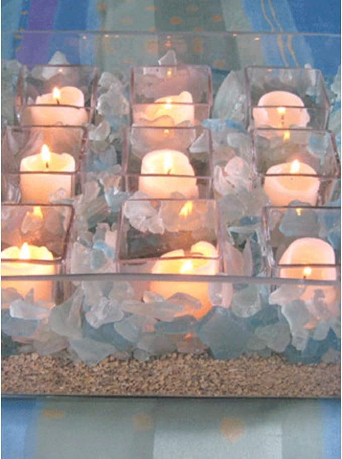 WGV Cube Glass Vase Bulk, Candle Holder, 3"x3"x3", Clear Elegant Floral Accent Container Planter Terrarium Storage for Wedding Party Ceremony Event Office Home Decor, 6 Pieces