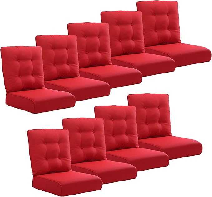Joyside Outdoor Chair Cushions Set, 22x25/22x24 Inch Patio Furniture Cushions, 6’’ Thick, Water Resistant & Fade Resistant, Outdoor Replacement Cushions for Seat and Sofa