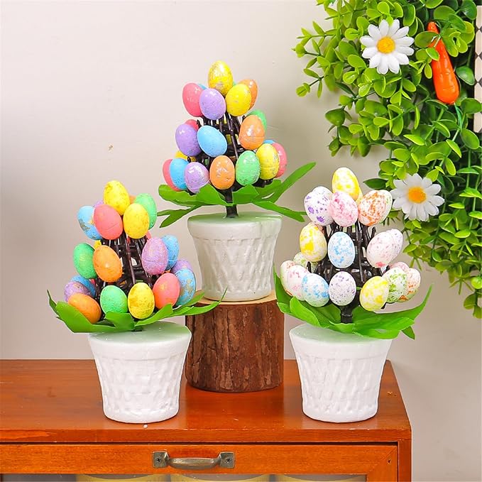 Sturdy Easters Eggs Potted Decoration Stylish Easters Eggs Vase Accent Display Decoration for Seasonal Home Styling Festival Atmosphere