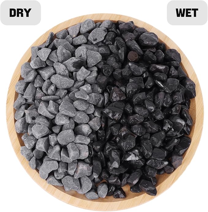 10 LB Natural Black River Rocks,3/5 Pebbles for Indoor Plants,Succulent and Cactus Gravel,Aquariums Gravel,Rocks for Indoor Plants,Fish Tank,Vases,Terrarium