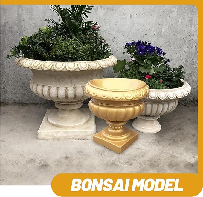Yardwe Roman Column Flower Pot Mold 9.84 Inch European Style Concrete Planter Mold Reusable Plastic DIY Casting for Unique Garden and Tabletop Decor