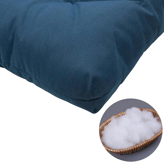 FUNHOME Outdoor Bench Cushion 42 x18 inch with Non-Slip Grips,Water Resistant Porch Swing Cushion,Bench Pillow Pads,Tufted Cushions for Patio Garden Furniture,42" Seat Cushions(Denim Blue)
