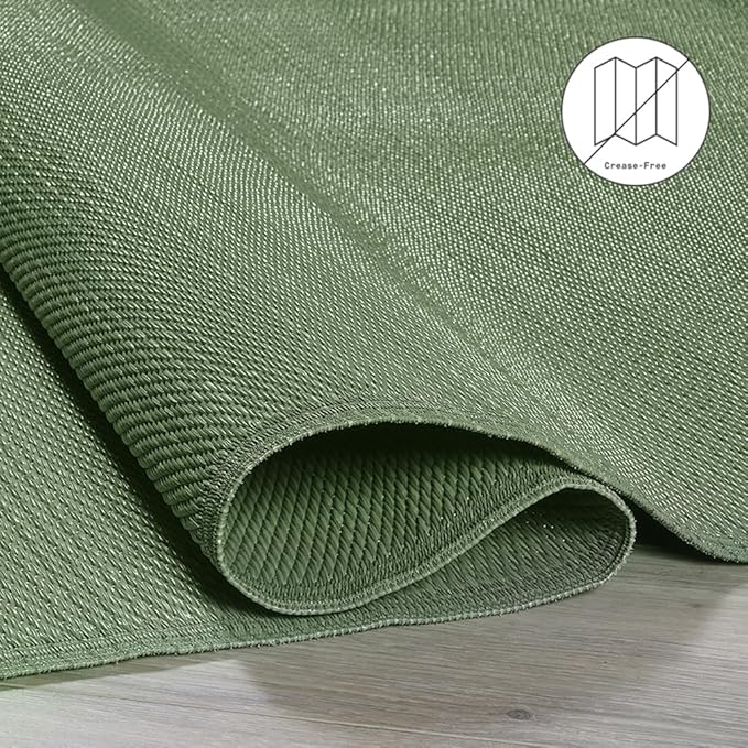 Fab Habitat Ombre Outdoor Rug - Waterproof, Fade Resistant, Crease-Free - Premium Recycled Plastic - Striped - Patio, Porch, Deck, Balcony - Big Sur - Green - 5 x 8 ft