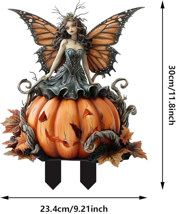 Bohemian Fairy Flower Pot Decor - Planter Pots Decor for Home or Garden (Pumpkin Elf-4)