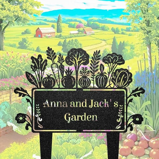 Personalised Vegetable Garden Plaque, Allotment Stake, Planter Signs, Gardens Plot Vegetable Patch Sign, Custom Name Plaques, Gardener Gift.