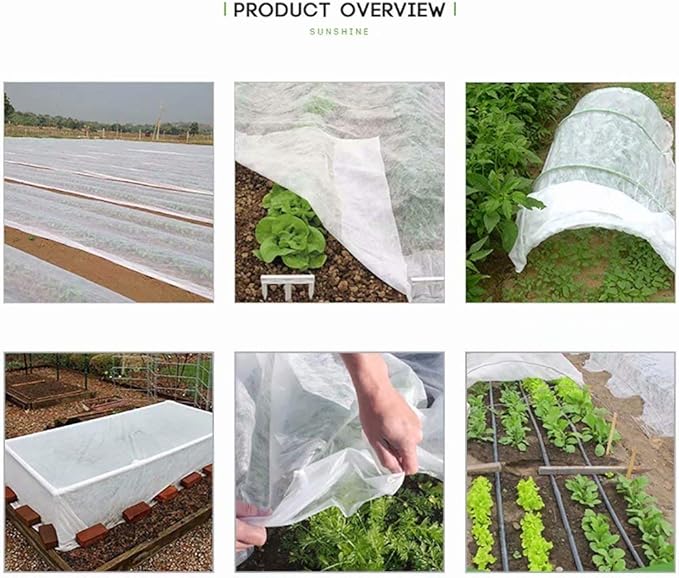 Agfabric Plant Covers Freeze Protection Row Cover 1.2oz 6'x50' Frost Blanket for Freeze Protection,Frost Cloth for Plants,White