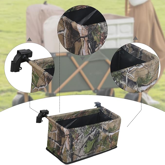 Wagon Cart Tail Bag Utility Oxford Cloth Portable Storage Bag Wagon Cart Accessories for Shopping Picnic, Light Green