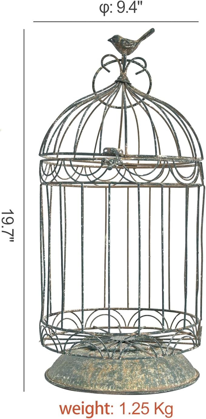 Rustic Metal Planter Holder Vintage Iron Birdcage Flower Planter Farmhouse Metal Climbing Vine Stand Antique Candle Holder Decoration for Garden Patio Balcony Outdoor Indoor Decor (styel#3)