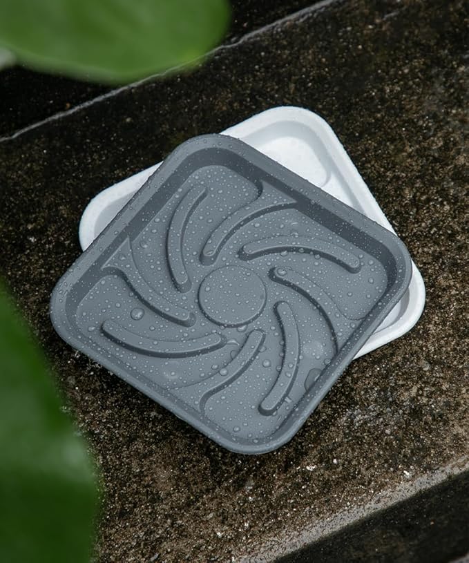 5 Pack Plastic Flower Plant Pot Saucer, Heavy Duty Plant Drip Trays Saucers for Indoors Outdoors,Quadrate Thick Sturdy Planter Bottom Plate(Mixed,6.5")
