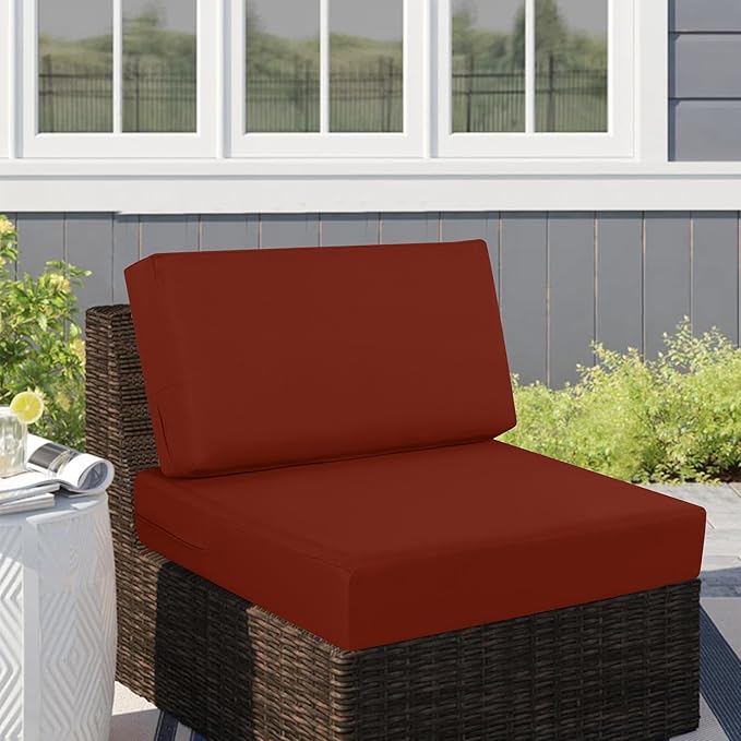 idee-home Outdoor Cushions for Patio Furniture, Outdoor Seat Cushion, Waterproof Couch Hampton Bay Deep Seat Replacement Chair Cushions for Garden Lawn Backyard Deck, 26.5 x 26.5