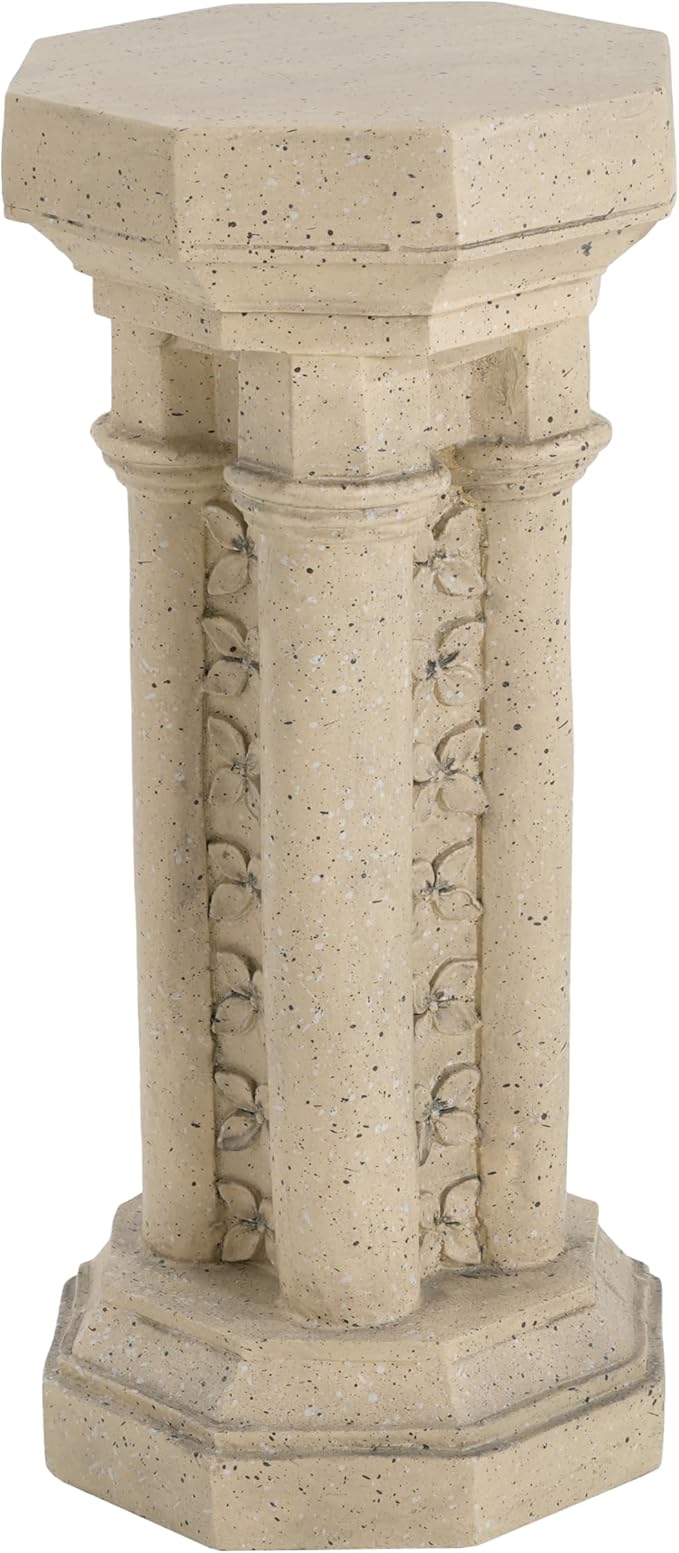 Christopher Knight Home Jorine 23.25"H Plant Stand, Lightweight Concrete Plant Stand, Pedestal Column Side Table, Indoor Outdoor Plants Standing for Entryway Garden Yard Home, No Assemly Needed, Sand
