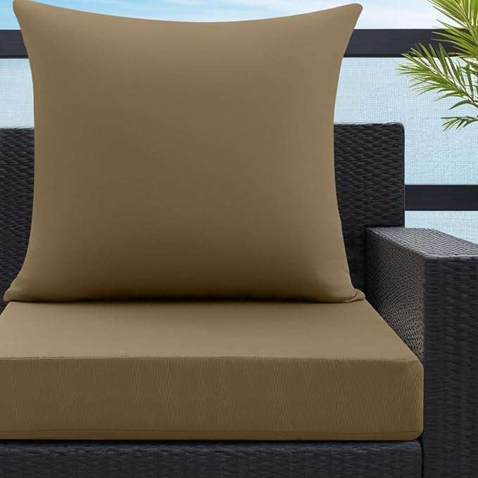 idee-home Outdoor Cushions for Patio Furniture, Outdoor Seat Cushion, Waterproof Hampton Bay Deep Seat Replacement Couch Chair Cushions for Garden Lawn Backyard Deck, 24 x 24