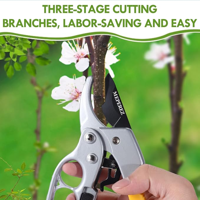 Ultra Sharp Germany Pruning Shears - Cuts 3X Easier, Weak Hand Arthritis Snips, Effortlessly Pruners Heavy Duty, Gardener Lover Garden Tools Scissors, Men & Woman Garden Clippers, Best Gardening Gifts