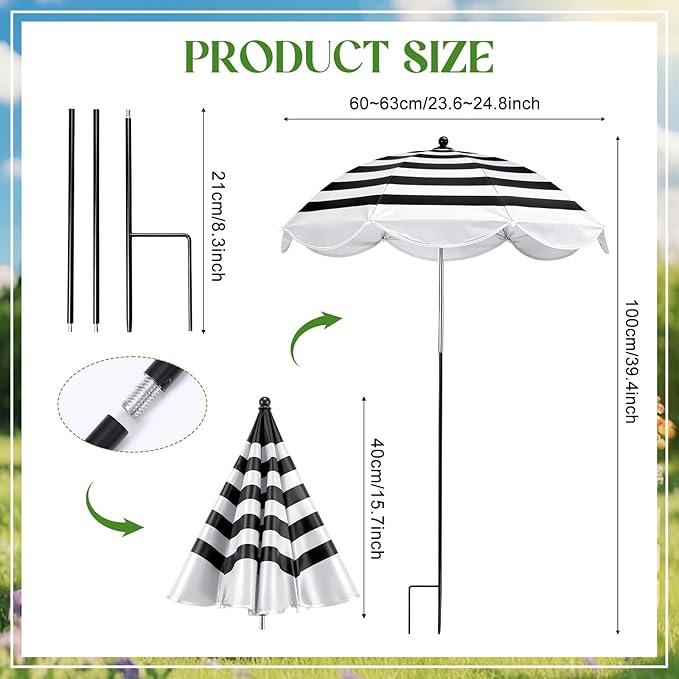 3 Pack Plant Umbrella for Outdoor Adjustable Sun Shade Covers 24" Sun Protection Cloth UV Umbrella for Potted Plants, Garden Beds, Patio Flowers