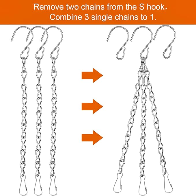 Outus 4 Pack 9.5 Inch White Hanging Chain for Bird Feeders, Planters, Lanterns, Wind Chimes, Decorative Ornaments and Birdbaths Basket Extender Chain Outdoor Indoor