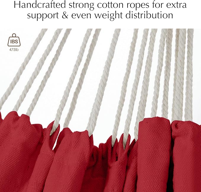 PNAEUT Double Hammocks for Outside, Replacement Outdoor Tree Hammock for Indoor Patio Porch Garden (Cherry, Medium)