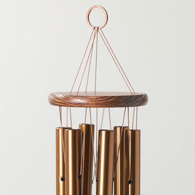 Woodstock Chimes Personalized Tree of Life Amazing Grace Wind Chime for Outside 24" Medium Bronze, Outdoor Garden Decor, Memorial Gift for Loss Loved Ones