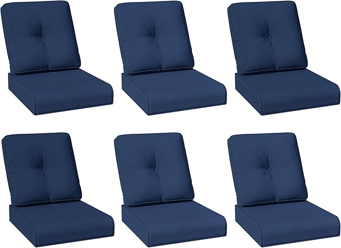 Joyside Outdoor Chair Cushions Set, 22x25/22x24 Inch Patio Furniture Deep Seat Cushions, Water Resistant & Thick Cushion, Outdoor Replacement Cushions for Seat and Sofa