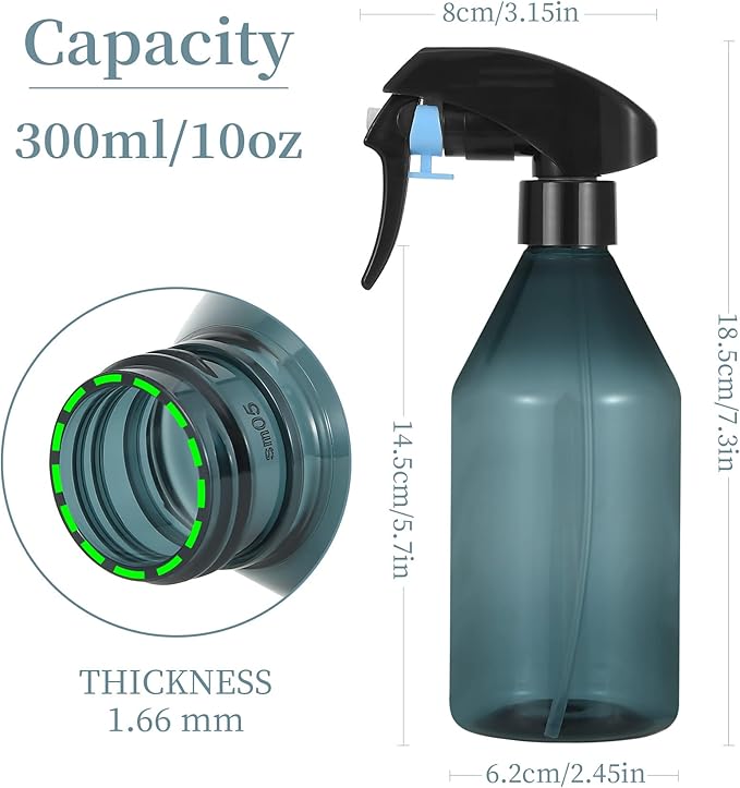 driew Plant Mister Spray Bottle, Plant Mister Water Spray Bottle for Plants Misting Bottle Water Fine Mist, Cleaning Solutions, Gardening, Indoor, Outdoor (Blue - 10oz)