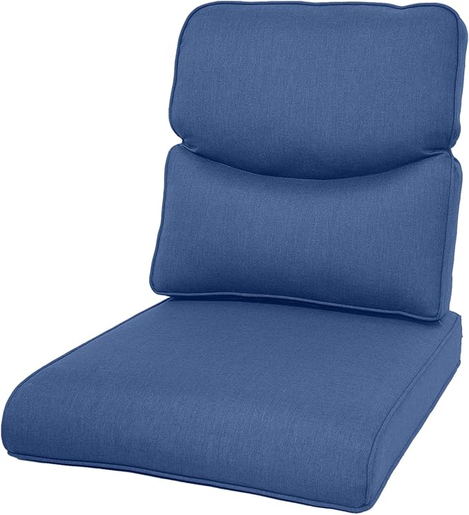 Outdoor Chair Cushions - 22 * 24" Outdoor Patio Cushions with Removable Cover, 28D High Density Sponge Filling Patio Furniture Cushions for Chairs, Rocker, Sofa and Loveseat - Blue