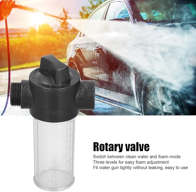 Car Washing Foamer, Water Foam Bottle Switchable Non Leaking Tightly Fit for Garden Hose for Household Cleaning