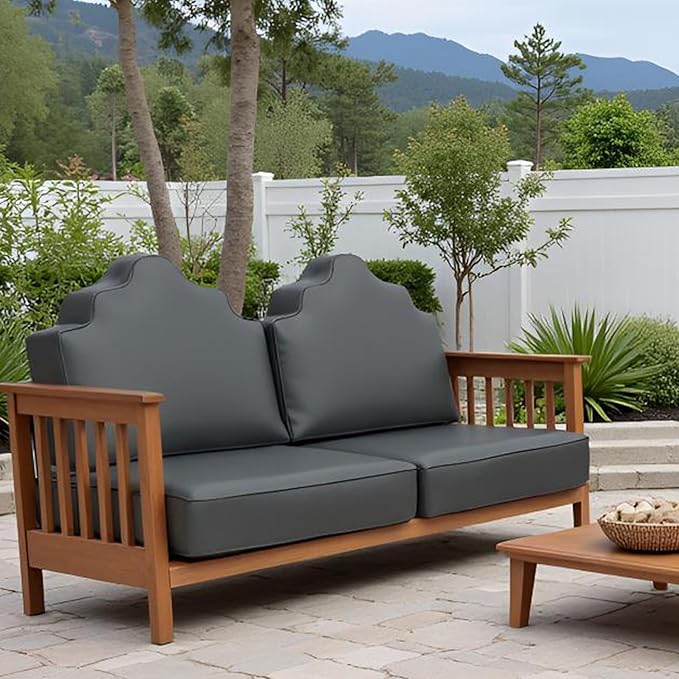 Deep Seat Patio Cushion Set 24 x 24 Inch,Filled with High-Support Sponge+ Pearl Cotton,Waterproof & Fade Resistant,with Backrest and Removable Cover,Outdoor Deep Seat Set for Patio Furniture